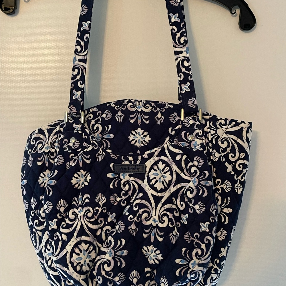 Vera Bradley Blue and White Tote Bag Elegant Design